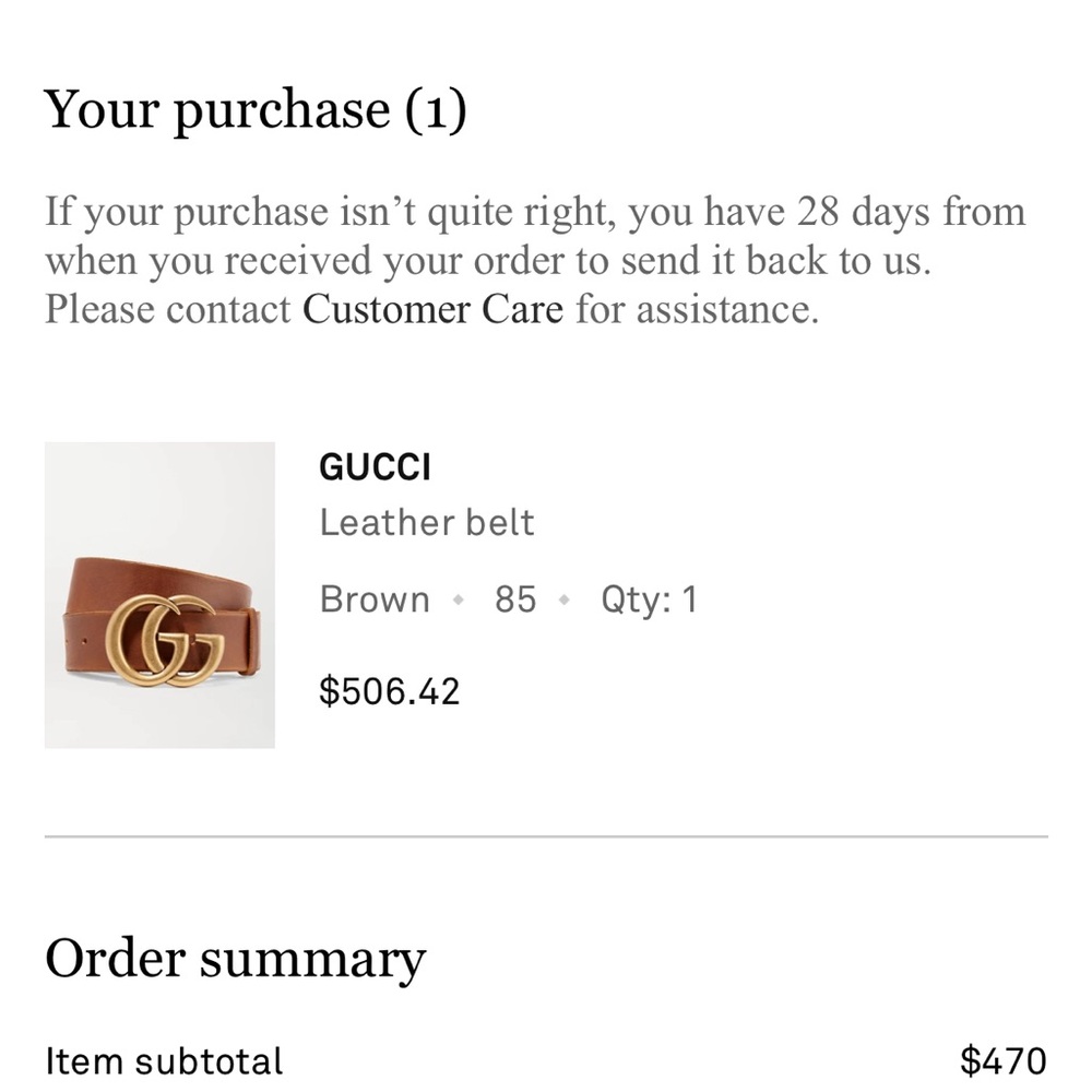 Gucci GG Marmont Brown Leather Double G Belt Size 85 - Picture 4 of 4